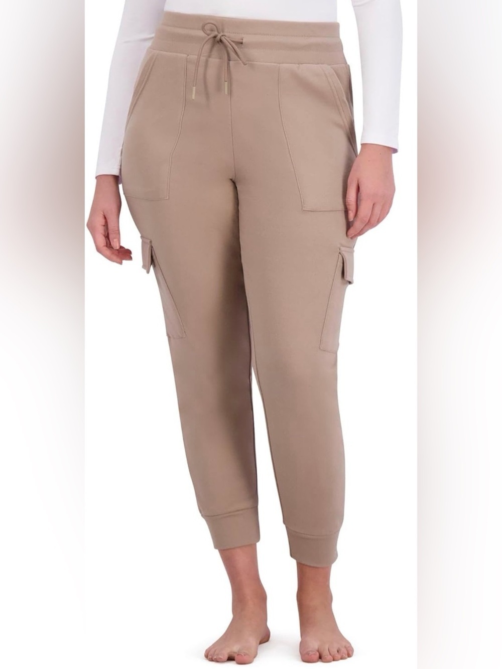 BEARPAW Women's Micro Fleece Drawstring Athletic Jogger Sweatpants with Pockets